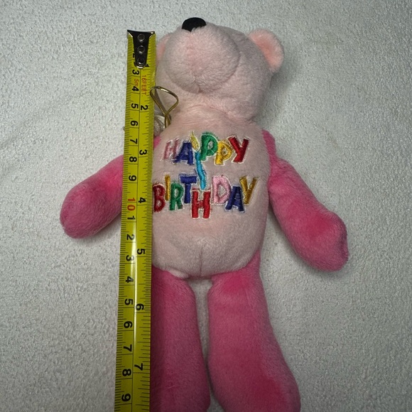LIMITED TREASURES BIRTHDAY BEAR MEET " HAPPY " 1999 PINK BEAR - Picture 3 of 7